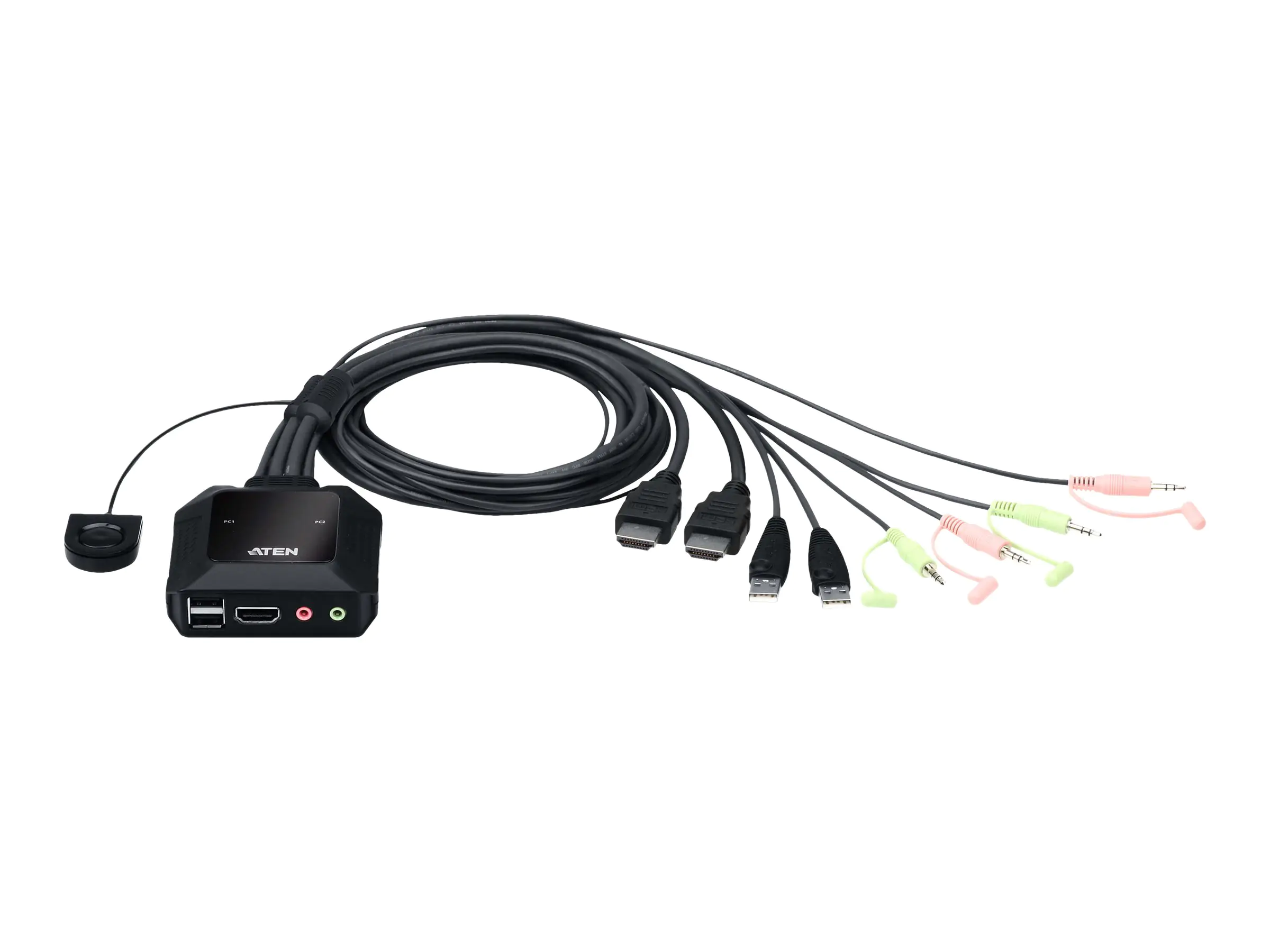 ATEN CS22H - KVM-/Audio-/USB-Switch - 2 x KVM/Audio/USB - 1 lokaler Benutzer - Desktop - für VanCryst VS182B, VS184B