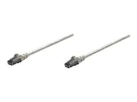 Intellinet Network Patch Cable, Cat6, 10m, Grey, CCA, U/UTP, PVC, RJ45, Gold Plated Contacts, Snagless, Booted, Lifetime Warranty, Polybag - Patch-Kabel - RJ-45 (M) zu RJ-45 (M) - 10 m - UTP - CAT 6 - geformt, ohne Haken - Grau