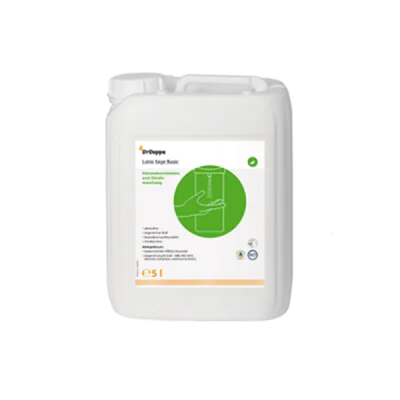 Dr. Deppe Handdesinfektion Lotio Sept Basic flüssig alkoholfrei dermatologisch getestet bakterizid, levurozid, begrenzt viruzid 5-6,5 Kanister Kunststoff 5l