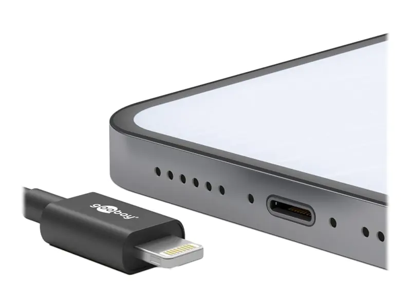 goobay - Lightning-Kabel - USB-C männlich zu Lightning männlich - 1 m - Schwarz - für Apple iPad/iPhone/iPod (Lightning)