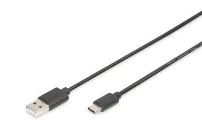 DIGITUS - USB-Kabel - USB (M) zu 24 pin USB-C (M) - USB 2.0 - 3 A - 1 m - unterstützt Stromversorgung - Schwarz