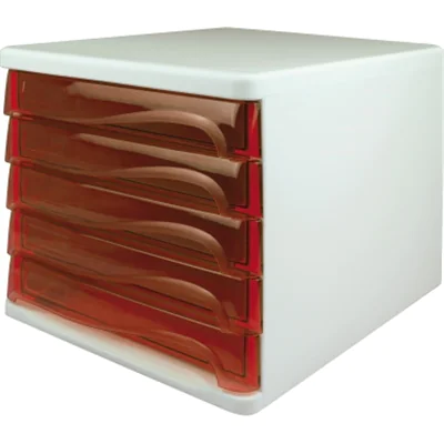 helit Schubladenbox economy H6129420 DIN A4-C4 l.gr/rt.tr