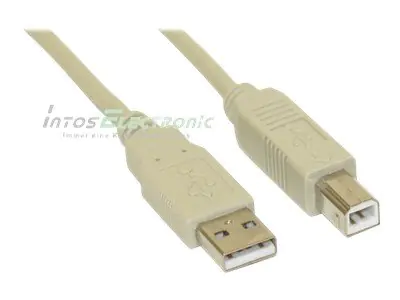InLine - USB-Kabel - USB (M) zu USB Typ B (M) - USB 2.0 - 5 m - beige