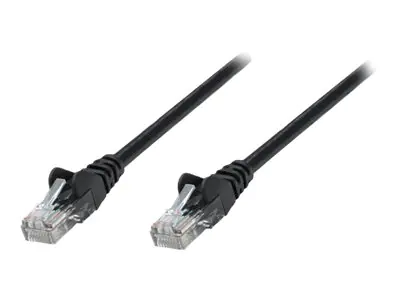 Intellinet Network Patch Cable, Cat5e, 10m, Black, CCA, U/UTP, PVC, RJ45, Gold Plated Contacts, Snagless, Booted, Lifetime Warranty, Polybag - Patch-Kabel - RJ-45 (M) zu RJ-45 (M) - 10 m - UTP - CAT 5e - geschirmt, ohne Haken - Schwarz