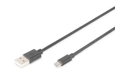 ASSMANN - USB-Kabel - Micro-USB Typ B (M) zu USB (M) - USB 2.0 - 3 m - geformt - Schwarz