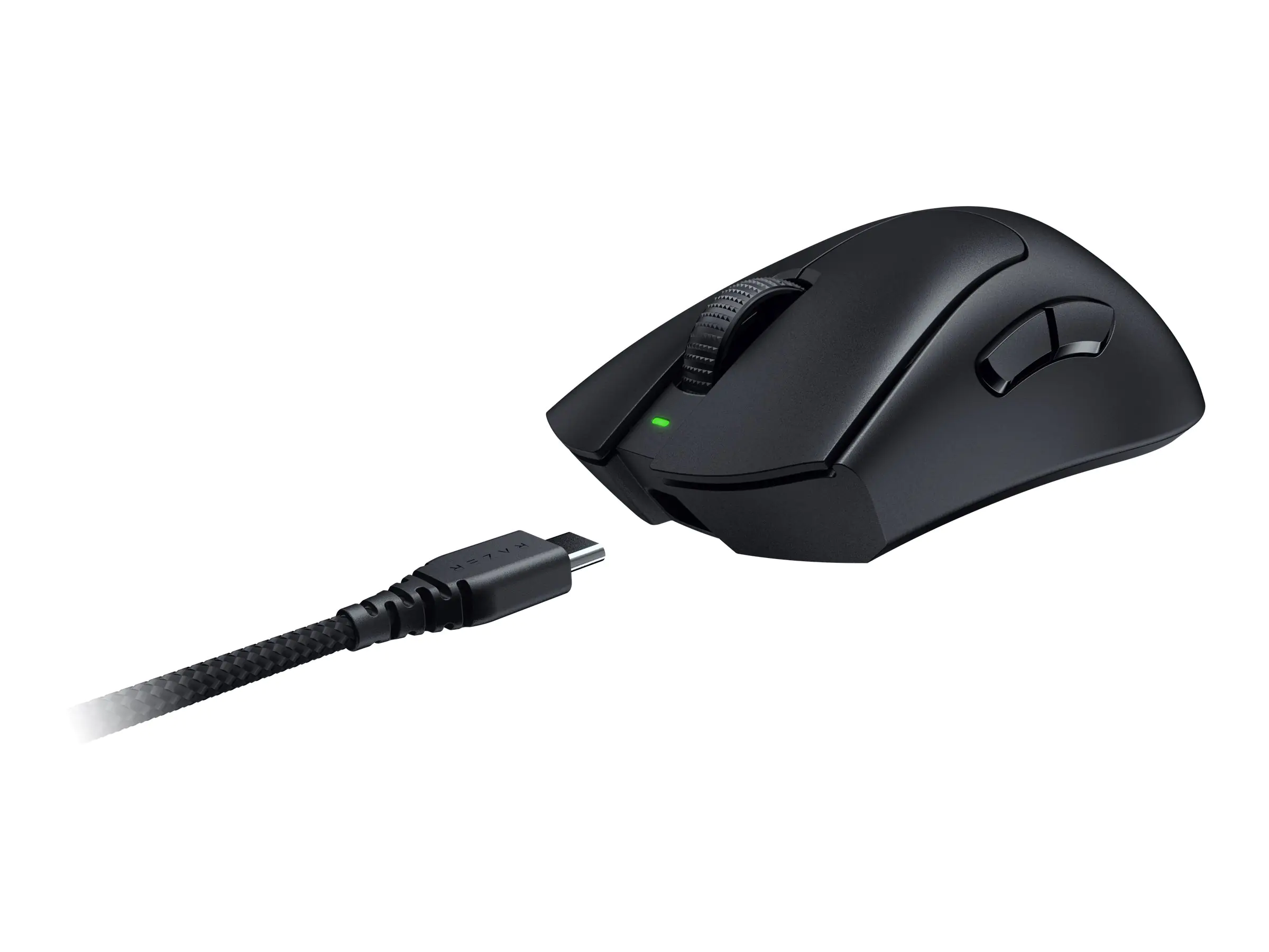 Razer DeathAdder V3 Pro - Maus - smooth-touch, 8000 Hz - ergonomisch - Für Rechtshänder - optisch - 5 Tasten - kabellos, kabelgebunden - kabelloser Empfänger (USB) - Schwarz