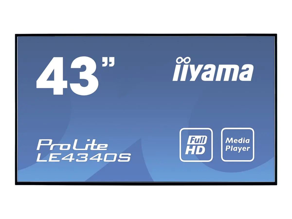 Iiyama ProLite LE4340S-B3 - 108 cm (43") Diagonalklasse LCD-Display mit LED-Hintergrundbeleuchtung - Digital Signage 1920 x 1080 - Schwarz, glänzend