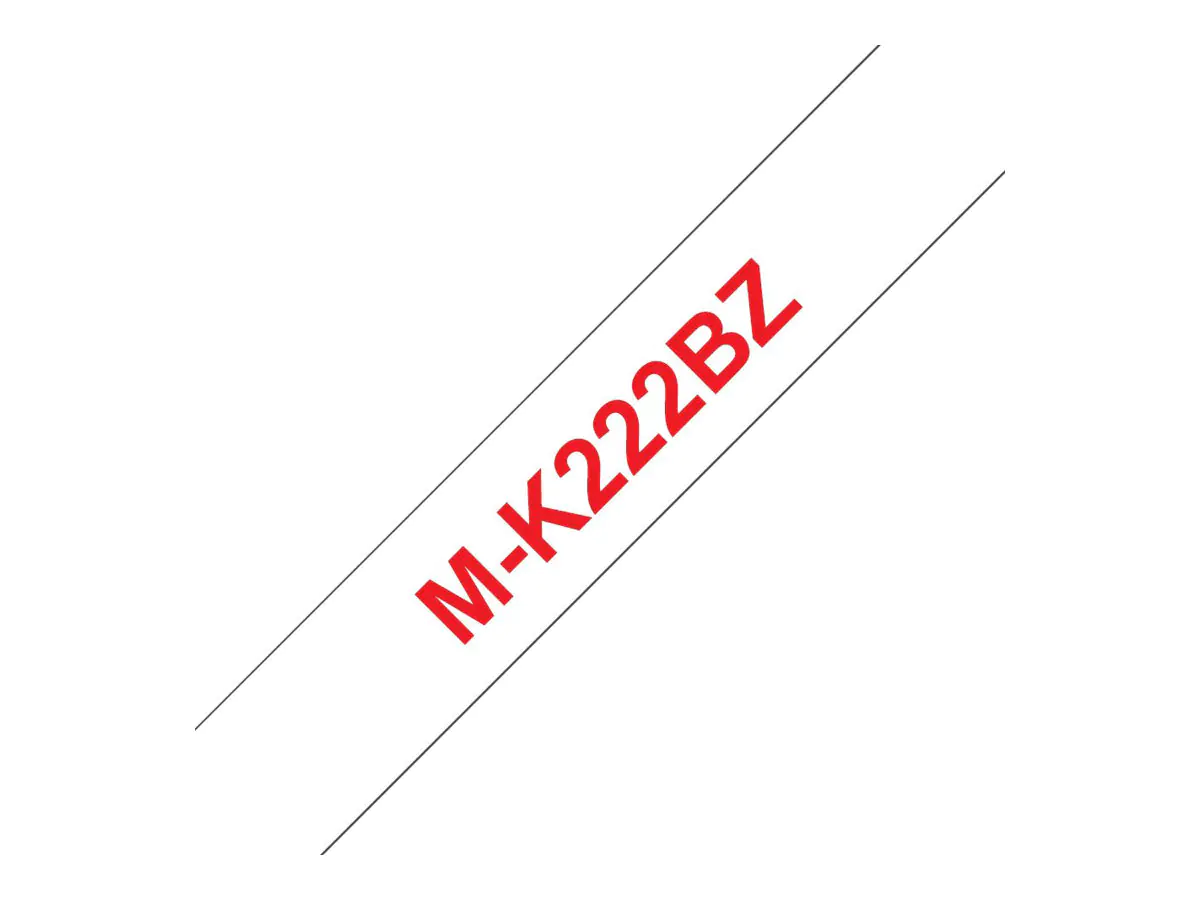 Brother M-K222BZ - Kunststoff - Rot auf Weiß - Rolle (0,9 cm x 8 m) 1 Kassette(n) Band - für P-Touch PT-55, PT-55P, PT-90