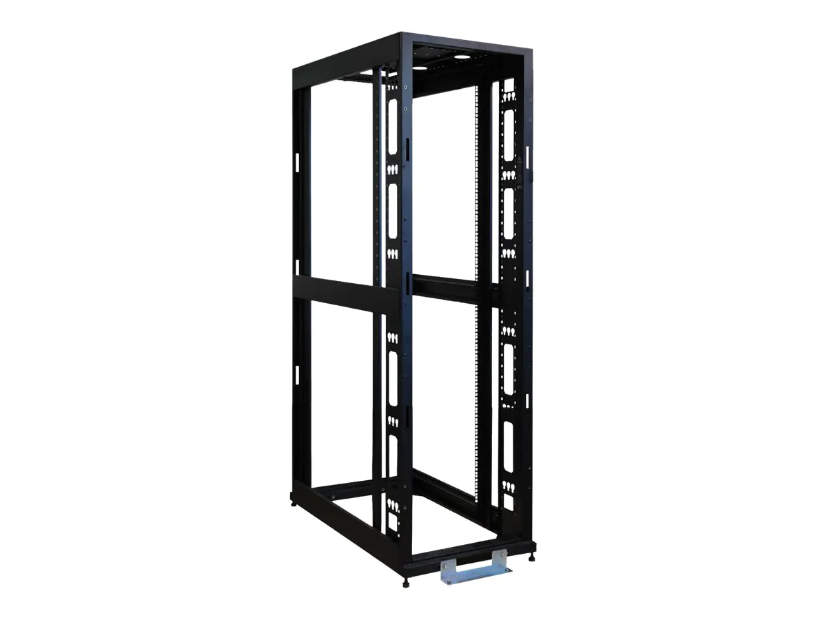 Tripp Eaton Tripp Lite Series 48U 4-Post Open Frame Rack Cabinet Square Holes 3000lb Capacity - Schrank offener Rahmen - 4 Pfosten - Schwarz - 48U - 48.3 cm (19") SR48UBEXPND