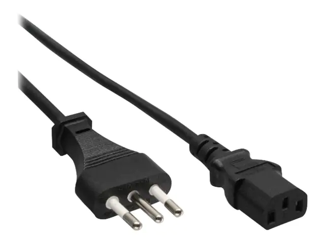 InLine - Stromkabel - CEI 23-16/VII (S) zu power IEC 60320 C13 - Wechselstrom 250 V - 10 A - 50 cm - Schwarz