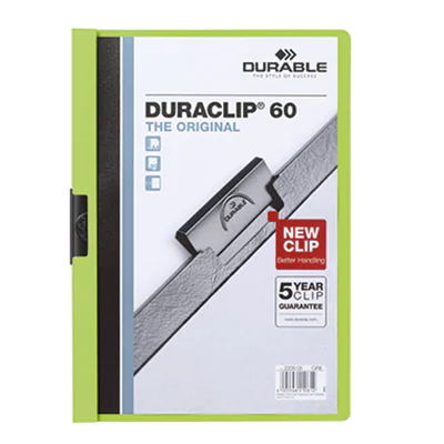 DURABLE Klemmmappe DURACLIP 60 220905 DIN A4 Hartfolie grün