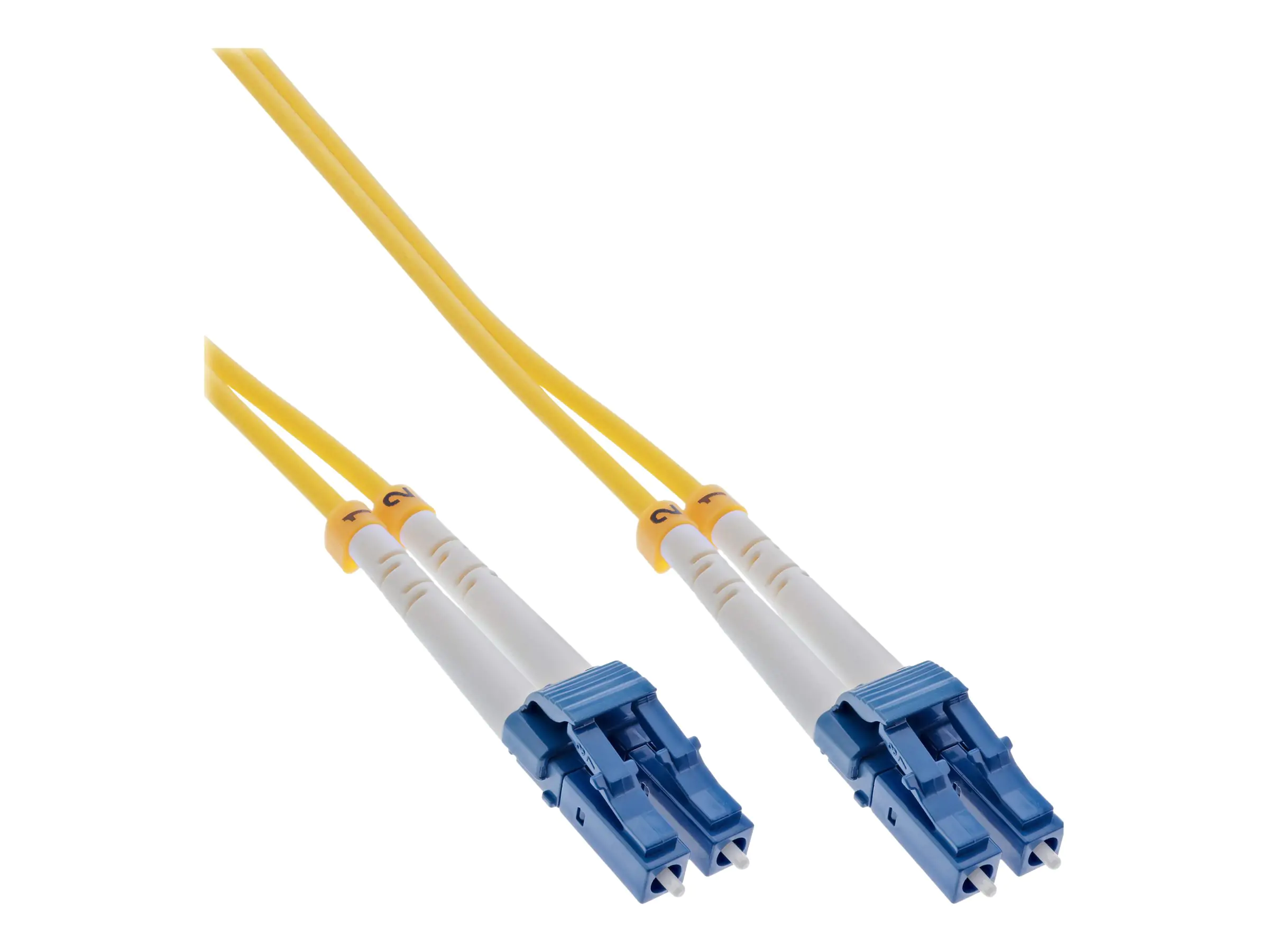 InLine - Patch-Kabel - LC (M) zu LC (M) - 2 m - 3 mm - Glasfaser - Duplex - 9/125 Mikrometer - OS2 - halogenfrei - Gelb