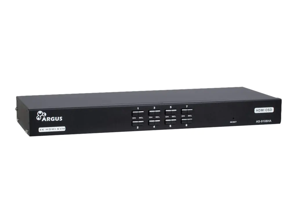 Argus AS-9108HA - KVM-Switch - 8 x KVM port(s) - 1 lokaler Benutzer - an Rack montierbar