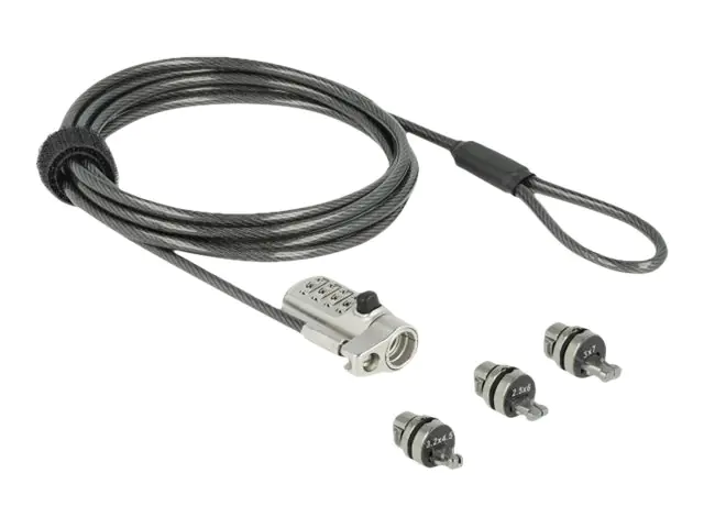 Navilock - Sicherheitskabelschloss - Schwarz, Silber - 2 m