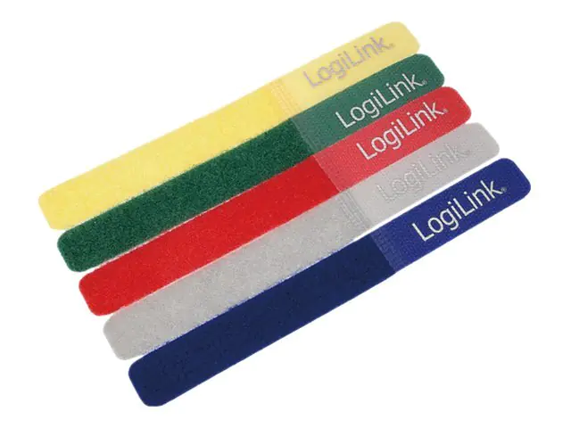 LogiLink Kabelbinder - Grau, Blau, Gelb, Rot, grün (Packung mit 5)