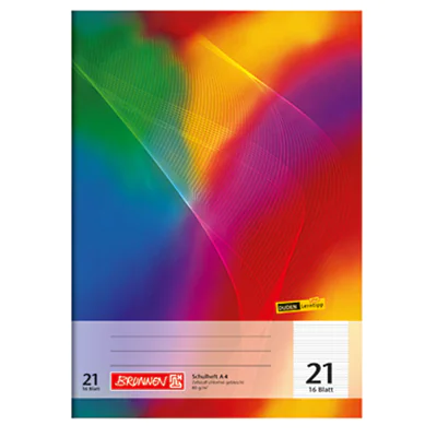 BRUNNEN Schulheft 104492102 DIN A4 16Bl liniert Aqua TCF