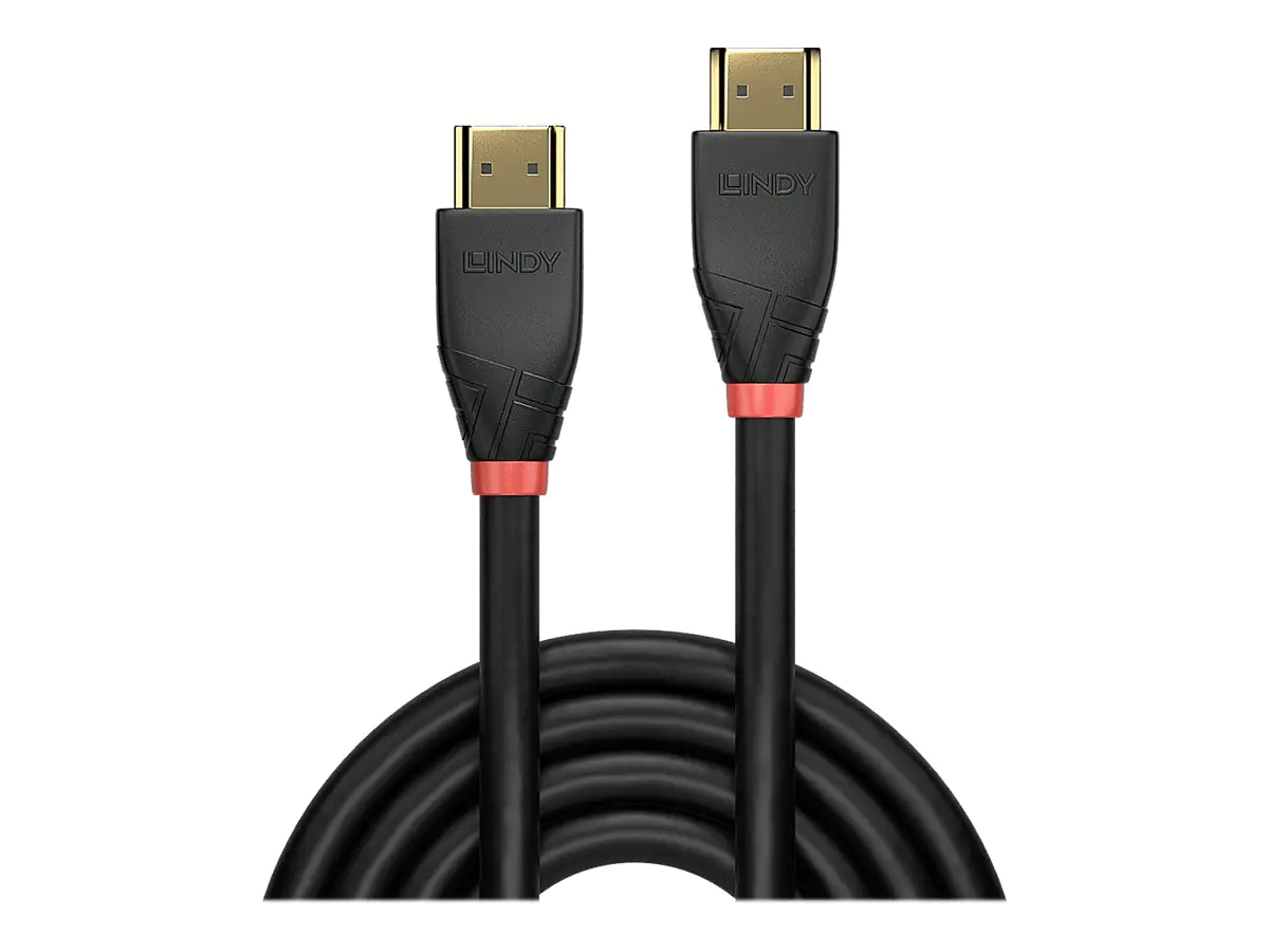 Lindy - HDMI-Kabel - HDMI männlich zu HDMI männlich - 15 m - abgeschirmt - Schwarz - rund, 4K Unterstützung, aktiv