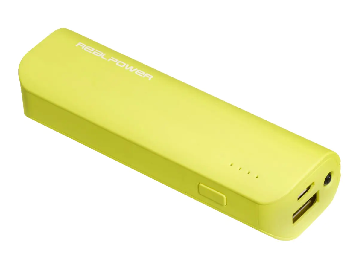 Realpower PB-2600 - Powerbank - 2600 mAh - 1 A (USB) - auf Kabel: Micro-USB - grün