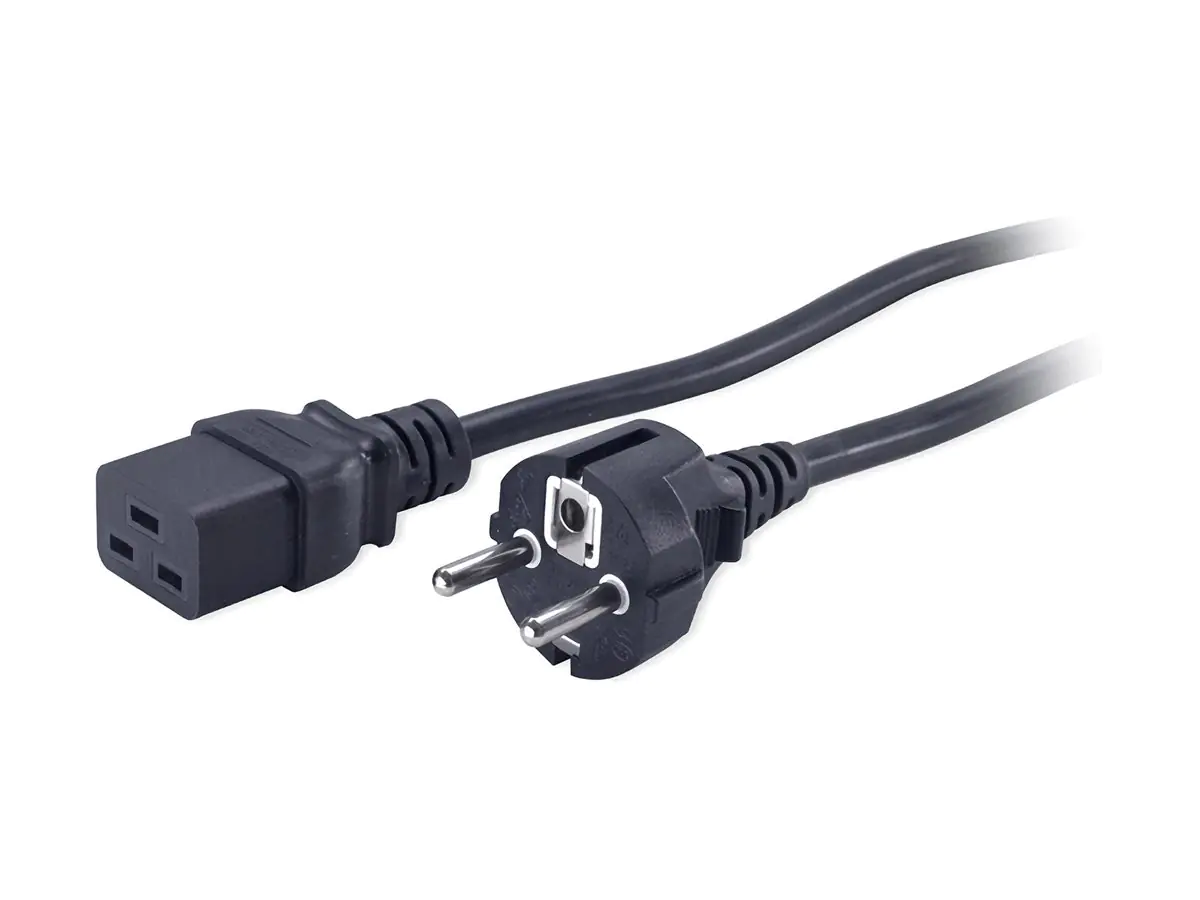 APC - Stromkabel - IEC 60320 C19 zu power CEE 7/7 (M) - Wechselstrom 230 V - 2.5 m - Schwarz - für P/N: SMT2200I-AR, SMT2200R2I-AR, SMT3000I-AR, SMT3000R2I-AR, SRT1500XLI, SRT2200XLI-KR