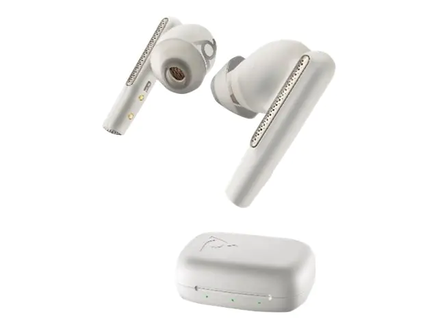Poly Voyager Free 60+ - True Wireless-Kopfhörer mit Mikrofon - im Ohr - Bluetooth - aktive Rauschunterdrückung - White Sands