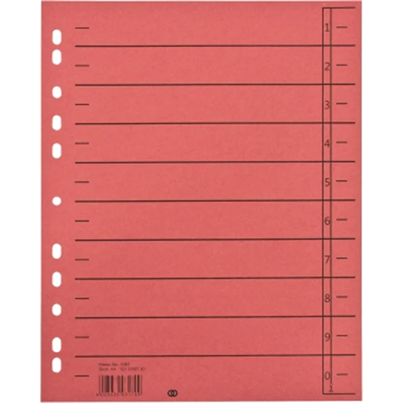 Soennecken Trennblatt oeco DIN A4 Recyclingkarton rot schwarz 100 St./Pack.