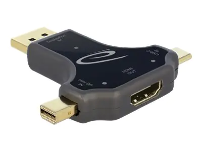 Delock - Videoadapter - 24 pin USB-C, Mini DisplayPort, DisplayPort männlich zu HDMI weiblich - Anthrazit - 4K Unterstützung