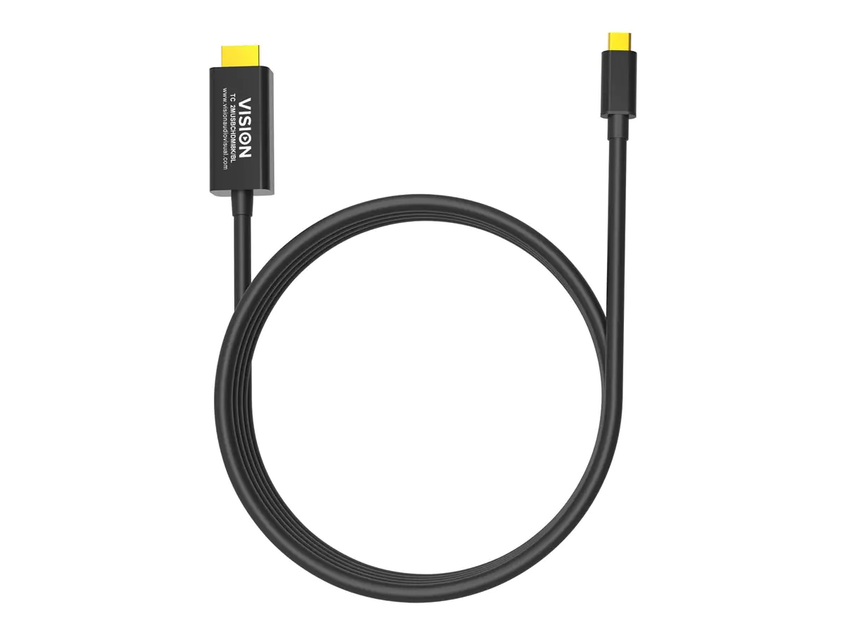 Vision Adapterkabel - 24 pin USB-C männlich zu HDMI männlich - 2 m - Schwarz - unterstützt 8K UHD