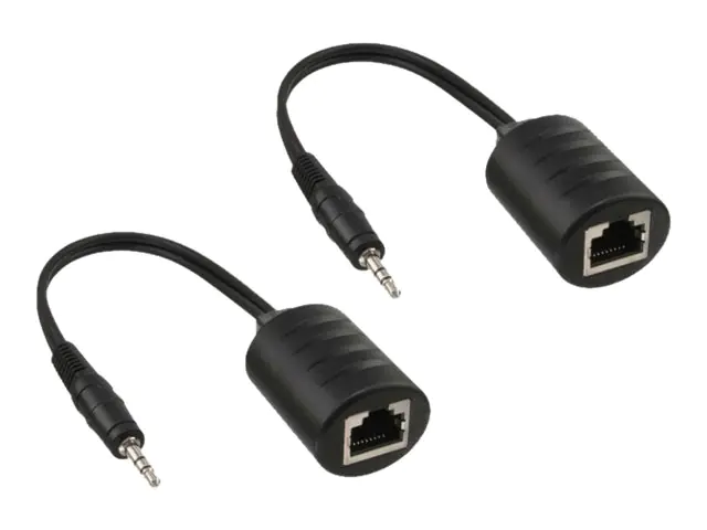 InLine - Audio-Adapter - RJ-45 weiblich zu mini-phone stereo 3.5 mm männlich - 0.1 m (Packung mit 2)
