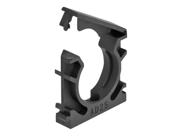 Delock Kabelhalter - mit Sicherungsclip, 25 mm - Schwarz (Packung mit 4)