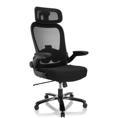hjh OFFICE Bürodrehstuhl INSTRUCTOR SW I PRO XXL 50-60cm Wippmechanik Rolle universell (für Hart- und Teppichböden) Stahl, lackiert schwarz