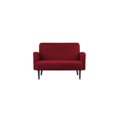 PAPERFLOW Sofa LISBOA 2Sitzer Samt sw/rt LC2PV.01.18