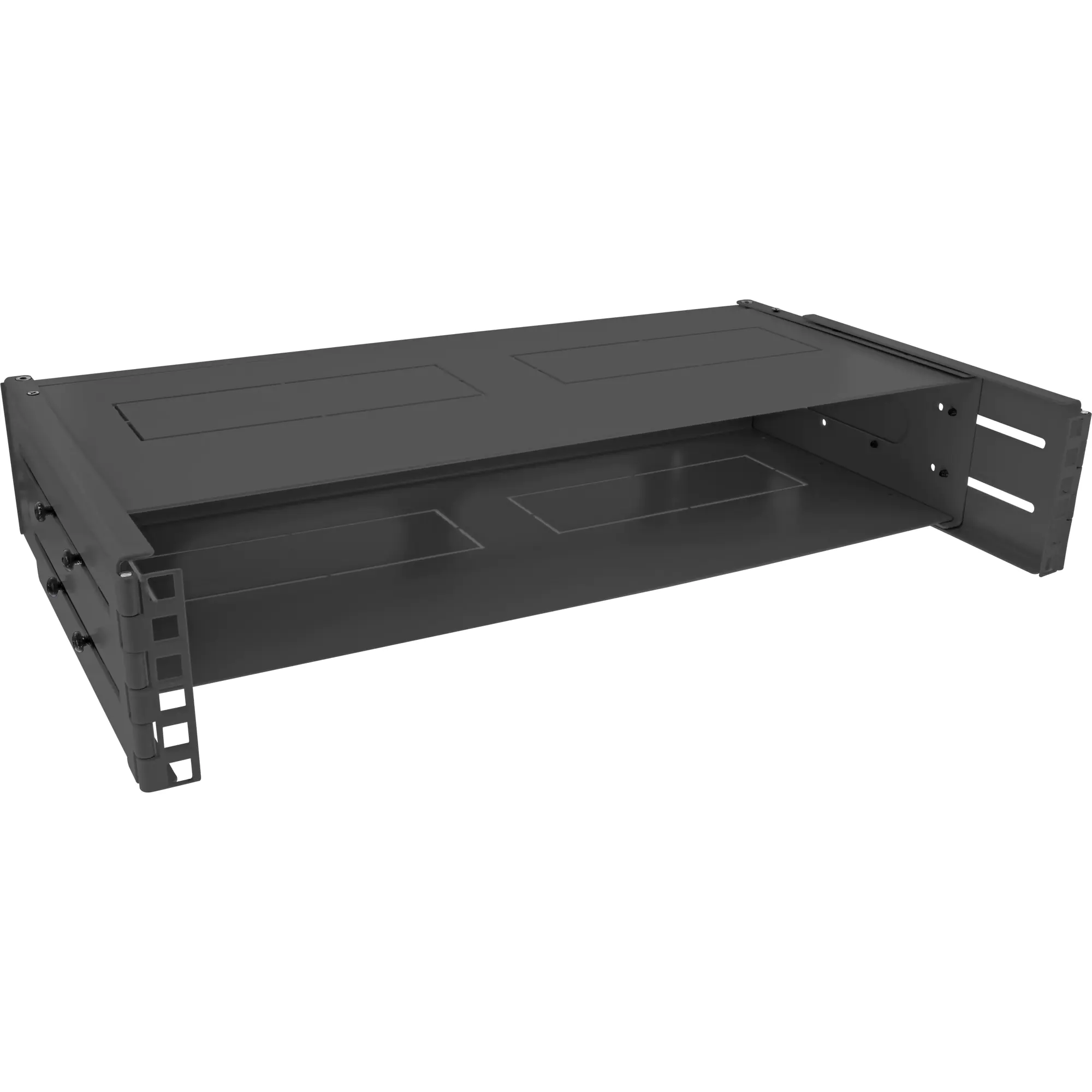 InLine 19" Wandrack - 2HE - Tiefe 24-40cm - Abdeckung - schwarz RAL9002 19102B