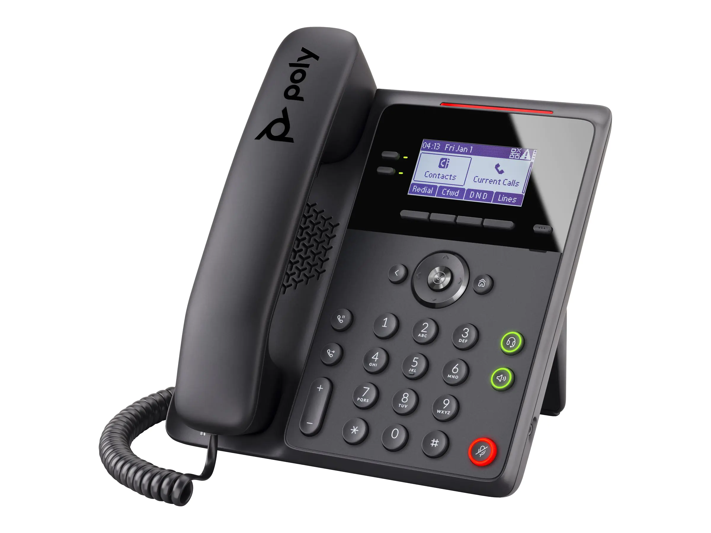 Poly Edge B10 - VoIP-Telefon mit Rufnummernanzeige/Anklopffunktion - fünfwegig Anruffunktion - SIP, SDP - 8 Leitungen - Schwarz
