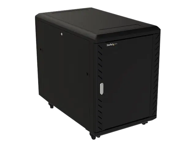 StarTech 15U 19" Server Rack Cabinet, 4 Post Adjustable Depth (6-32") Locking Knock Down Network/Computer Equipment Enclosure, Mobile with Glass Door & Casters, HP ProLiant ThinkServer - 15U Knock Down Rack (RK1536BKF) - Schrank Netzwerkschrank - 4 Pfoste