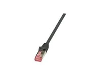 LogiLink PrimeLine - Patch-Kabel - RJ-45 (M) zu RJ-45 (M) - 25 cm - SFTP, PiMF - CAT 6 - halogenfrei, ohne Haken - Schwarz