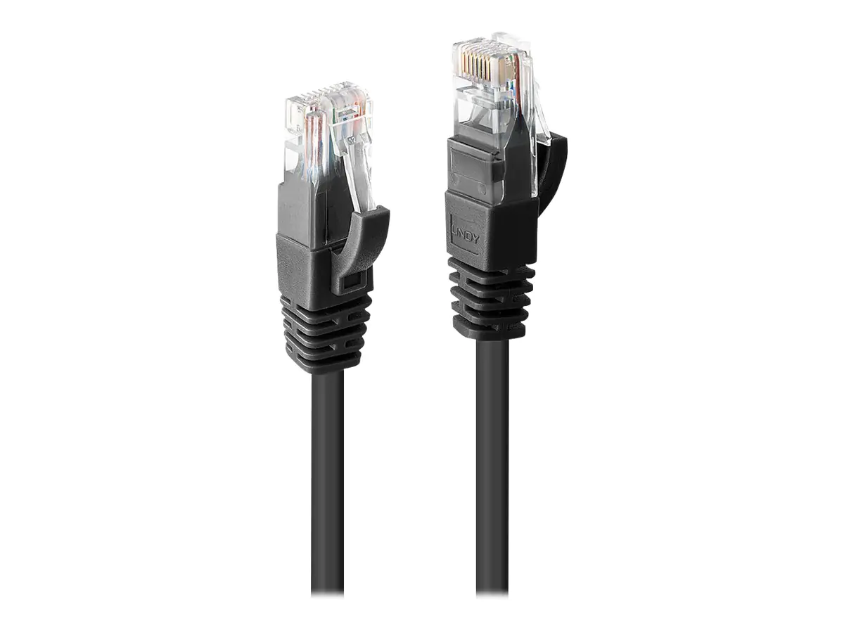 Lindy - Patch-Kabel - RJ-45 (M) zu RJ-45 (M) - 2 m - UTP - CAT 6 - geformt, ohne Haken - Schwarz