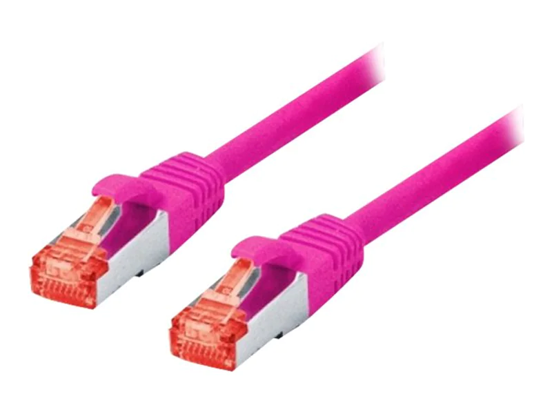Tecline - Patch-Kabel - RJ-45 (M) zu RJ-45 (M) - 1.5 m - SFTP, PiMF - CAT 6 - halogenfrei, ohne Haken - Magenta