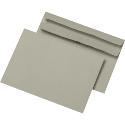 MAILmedia Briefumschlag DIN C6 162 x 114 mm (B x H) ohne Fenster 75g/m² mit Selbstklebung Recyclingpapier grau 1.000 St./Pack.