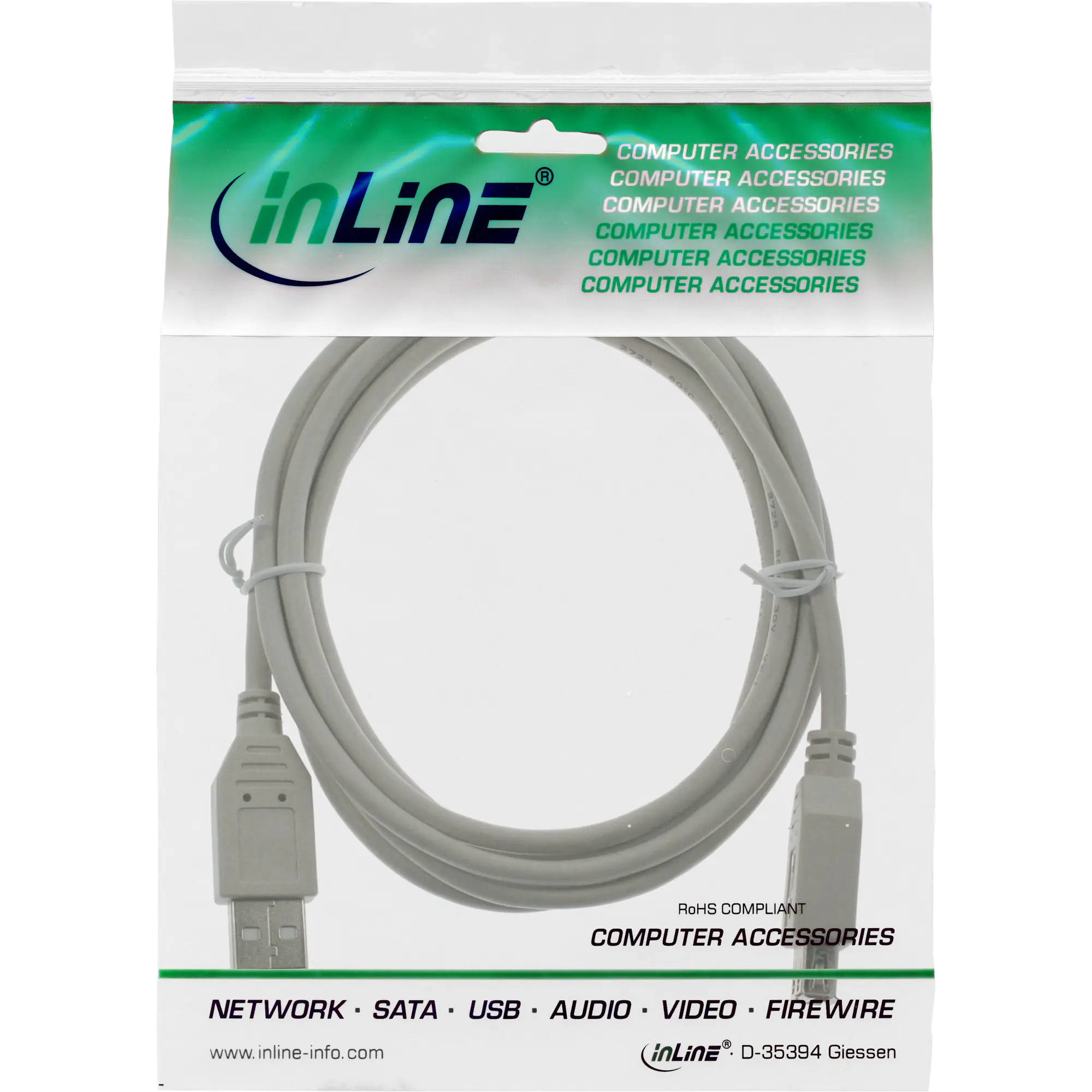 InLine - USB-Verlängerungskabel - USB (M) zu USB (W) - USB 2.0 - 1.8 m - beige