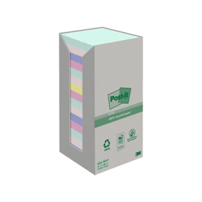 Post-it Haftnotiz Recycling Notes 654-1RPT 76x76mm sortiert 16 St.