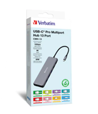 Verbatim CMH 13 - Hub - 2 x HDMI + 2 x USB-C (Spannungsversorgung) + 3 x USB-A 3.2 Gen 1 + 1 x DisplayPort - Desktop