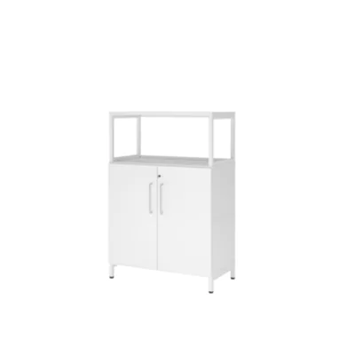 Hammerbacher Regalschrank FlexWall 800 x 1.180 x 417 mm (B x H x T) Flügeltür ohne Rollen Holz weiß