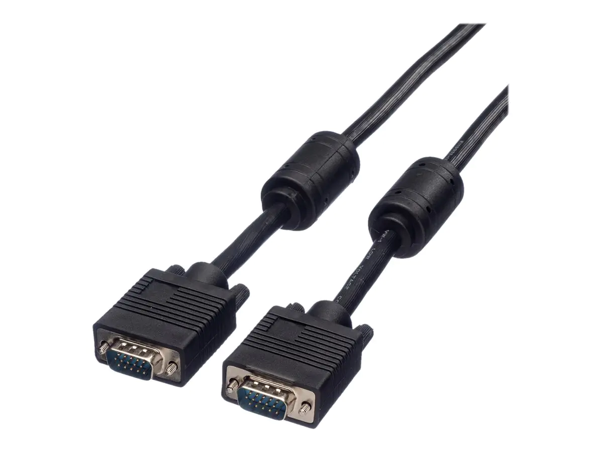 Roline High Quality - VGA-Kabel - HD-15 (VGA) (M) zu HD-15 (VGA) (M) - 3 m - Daumenschrauben - Schwarz