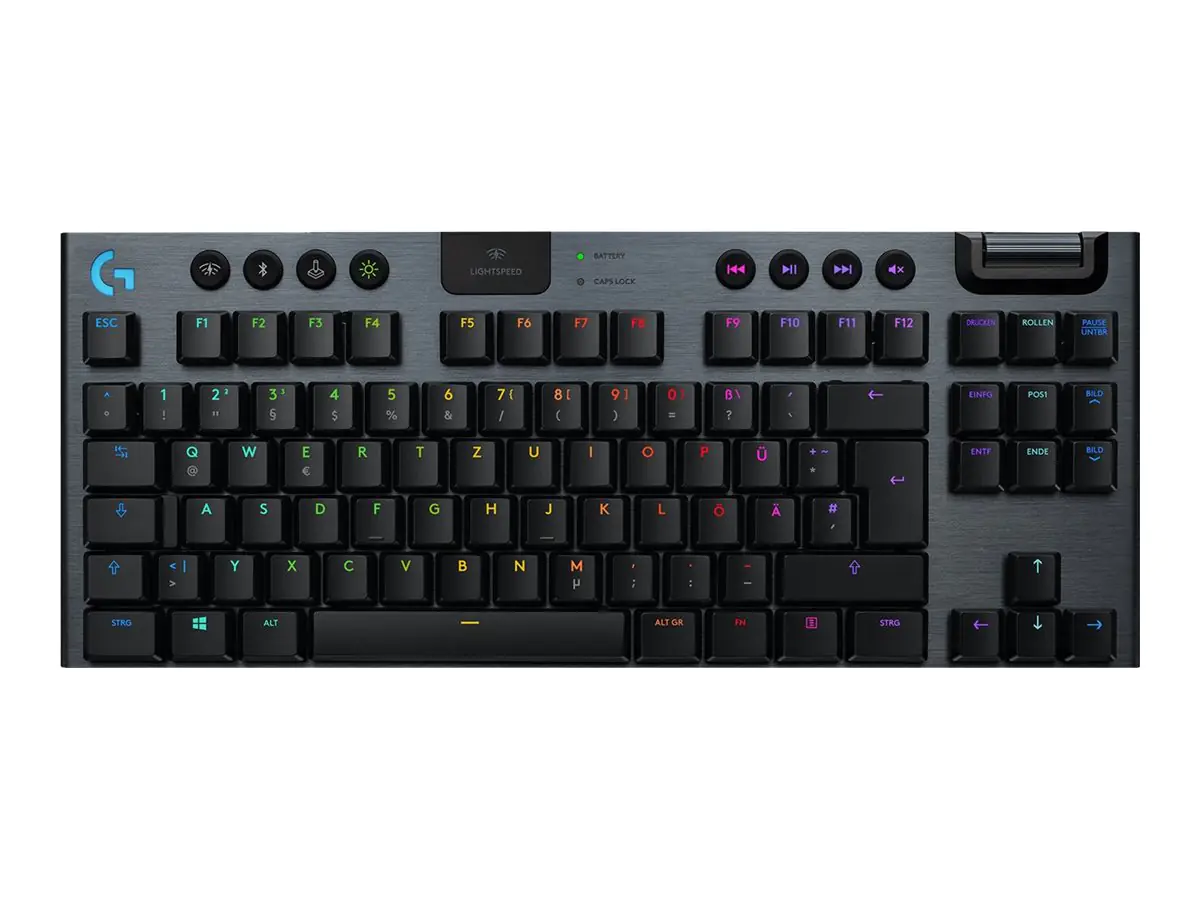 Logitech G G915 X - Tastatur - LIGHTSPEED - TKL - Hintergrundbeleuchtung - kabellos - 2.4 GHz, Bluetooth, USB - QWERTY - Italienisch - Tastenschalter: GL Tactile - Schwarz