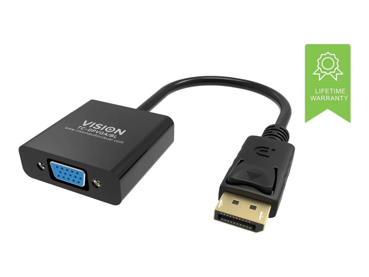 Vision Professional - Videoadapter - DisplayPort (M) zu HD-15 (VGA) (W) - Schwarz
