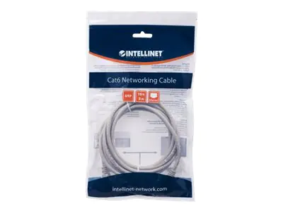Intellinet Network Patch Cable, Cat6, 3m, Grey, CCA, U/UTP, PVC, RJ45, Gold Plated Contacts, Snagless, Booted, Lifetime Warranty, Polybag - Patch-Kabel - RJ-45 (M) zu RJ-45 (M) - 3 m - UTP - CAT 6 - geformt, ohne Haken - Grau