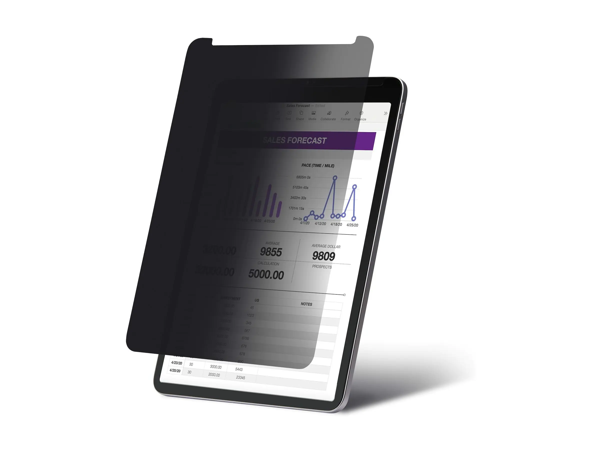 StarTech - Bildschirmschutz für Tablet - für Hoch- und Querformat, mit Touch-Funktion, +/-30° Blickwinkel, blockiert bis zu 51 % blaues Licht, entspiegelt - mit Sichtschutzfilter - 4-Wege - 11" - Schwarz - für Apple 11-inch iPad Pro (1. Generation, 2. Gen