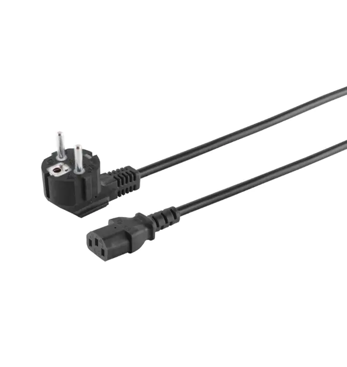 Bayko Netzanschlusskabel VDE Schutzkontaktstecker 180° auf C13, schwarz, 1,8m