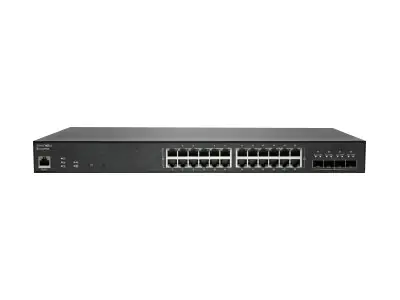 SonicWALL Switch SWS14-24FPOE - Switch - managed - 24 x 10/100/1000 (PoE+) + 4 x 10 Gigabit SFP+ - an Rack montierbar - PoE+ (410 W) - mit 3 Jahre 24x7 Support