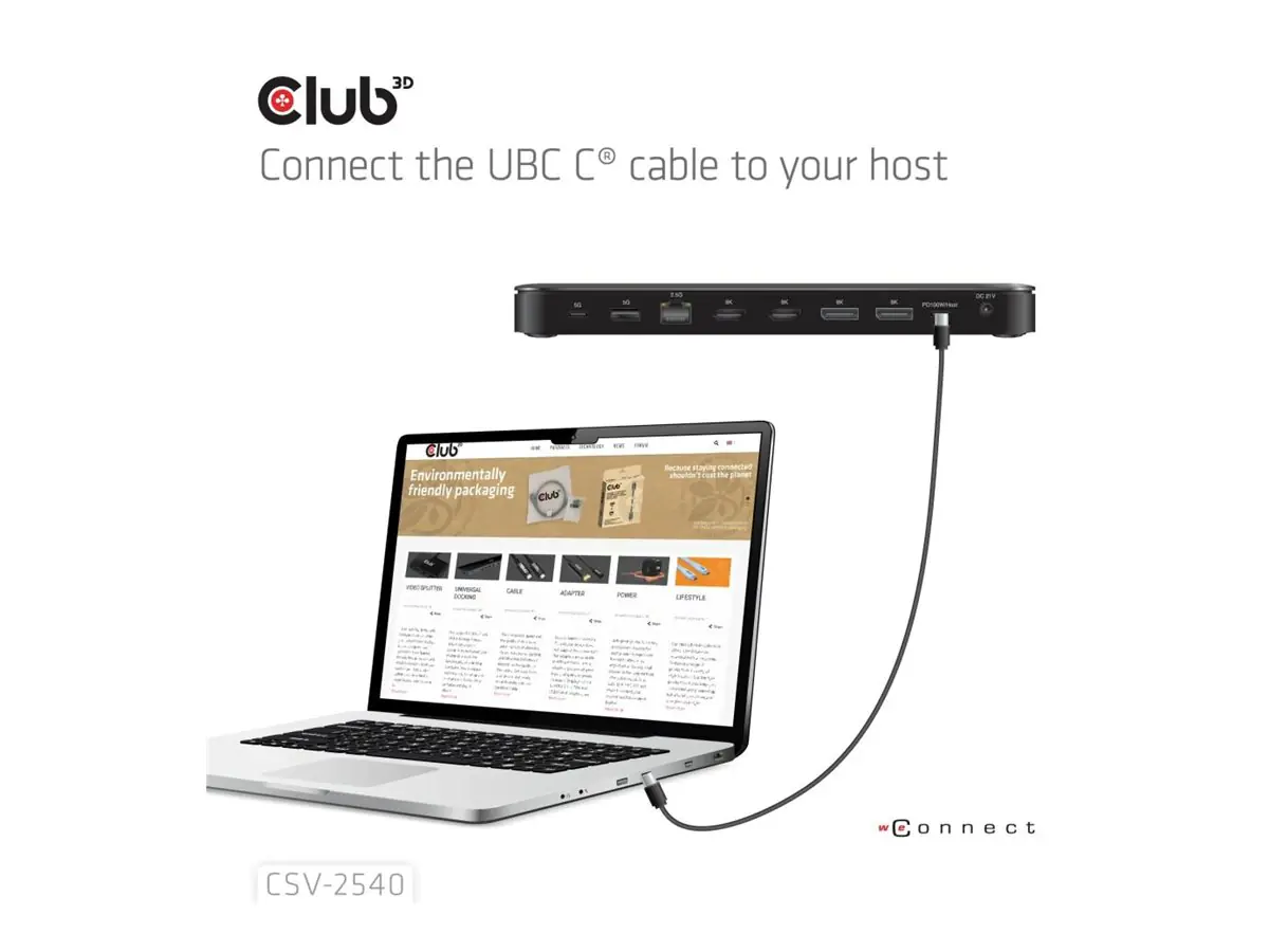 Club 3D Dockingstation - 14 in 1 Quad-Display-Dockingstation 4K60Hz PD 100W*Club -
